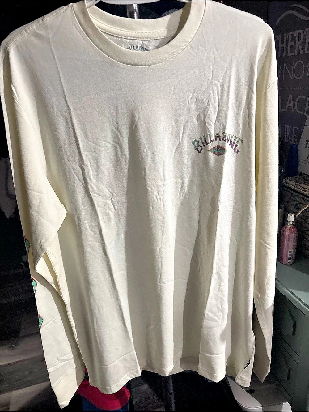 Billabong Crayon Wave Long Sleeve Tee Cream Large